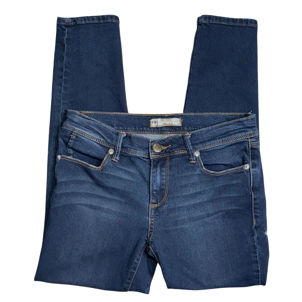 Free People Blue Wash Skinny Jeans Women Size W 27